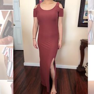 Mauve red maxi dress